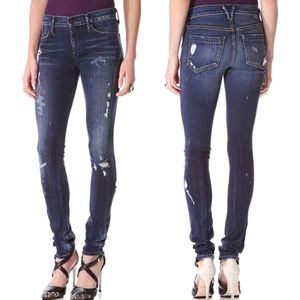 Goldsign Lure Skinny Distressed Dark Blue  Jeans in Hannah Wash Size 26